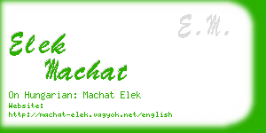 elek machat business card